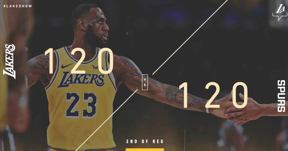  詹姆斯三双助湖人险胜马刺  